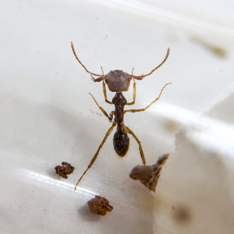 Anochetus modicus worker — compact trap-jaw build under 5 mm trap-jaw ant native to the pantropics, live colony at ANTonTOP
