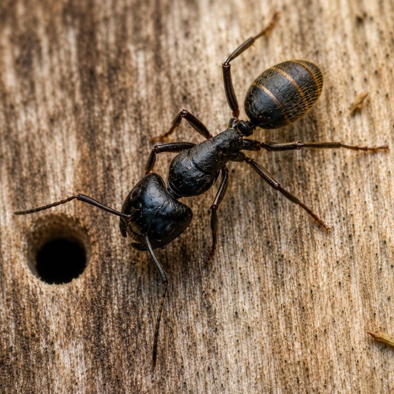 Camponotus saxatilis duża robotnica — krępy tułów i duże głowy mrówka stolarka występująca na całym świecie, żywa kolonia w ANTonTOP