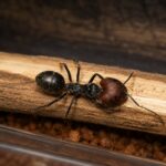 Camponotus singularis obrera mayor — negra con cabeza y tórax rojos, hormiga carpintera gigante vietnamita de Vietnam, colonia viva en ANTonTOP