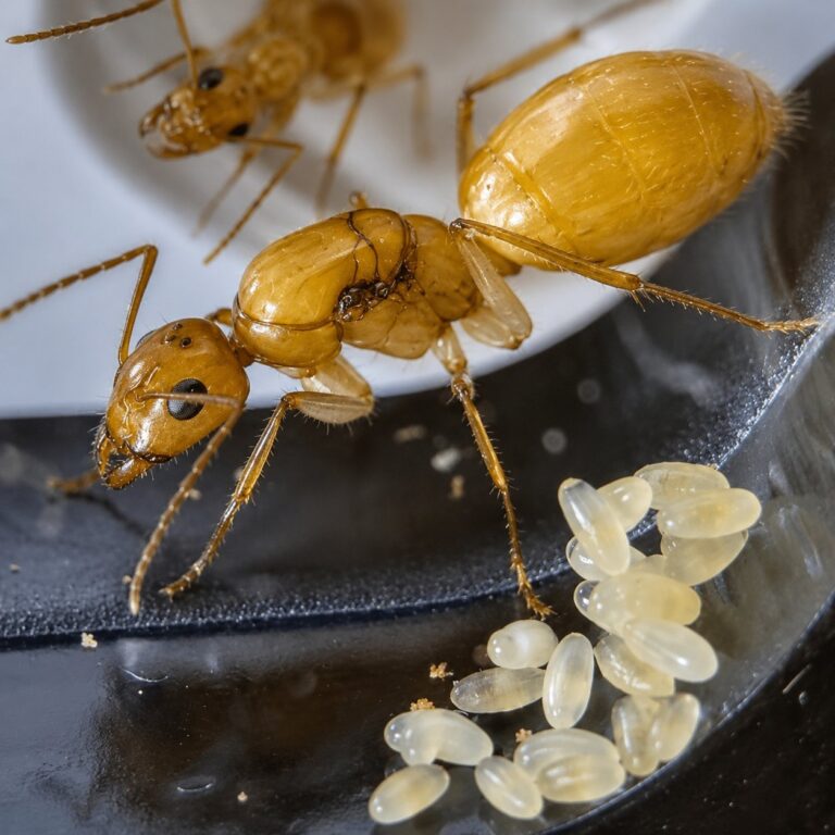 Camponotus turkestanus reina con cría — colonia fundadora de hormiga carpintera distribuida por todo el mundo, hormigas vivas en venta