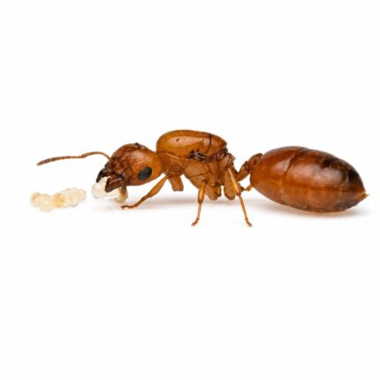Crematogaster castanea worker — compact body with characteristic upturned abdomen acrobat ant found around the world, live colony at ANTonTOP