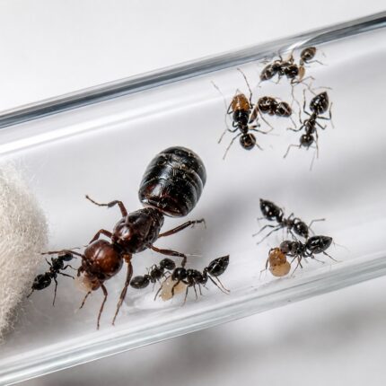 Crematogaster nigeriensis worker — compact body with characteristic upturned abdomen acrobat ant found around the world, live colony at ANTonTOP