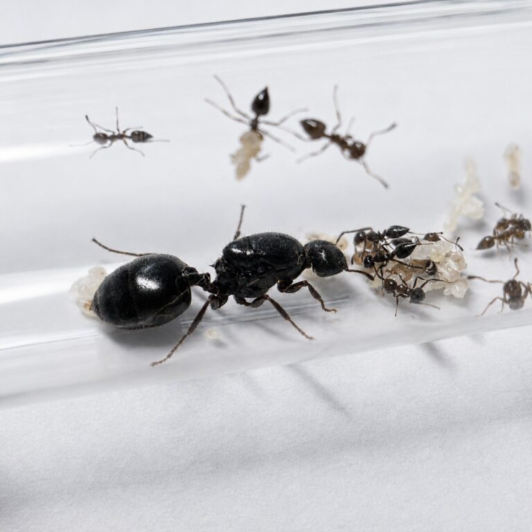 Crematogaster senegalensis reina con cría — colonia fundadora de hormiga acróbata distribuida por todo el mundo, hormigas vivas en venta