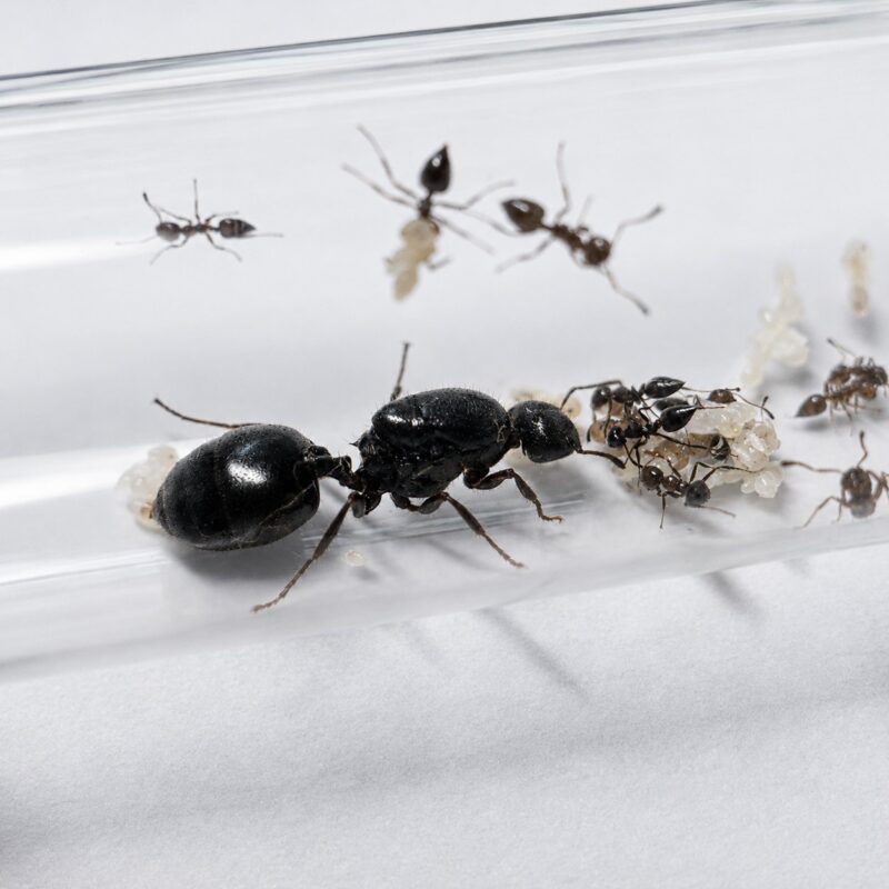 Crematogaster senegalensis reina con cría — colonia fundadora de hormiga acróbata distribuida por todo el mundo, hormigas vivas en venta