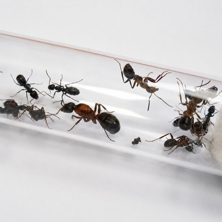 Formica sanguinea worker — red-and-black bicolour body wood ant from the Holarctic, live colony at ANTonTOP