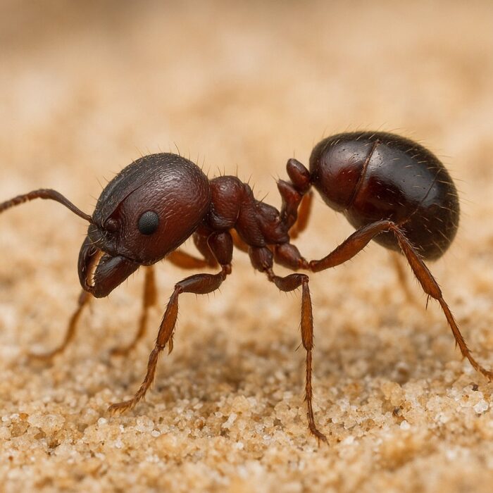 Messor desertus major worker — large mandibles for cracking grains harvester ant from Mediterranean and arid Eurasia, live colony at ANTonTOP