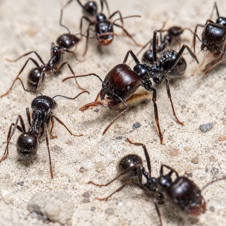 Messor barbarus robotnice w formikarium — 4-14 mm europejska mrówka żniwiarka dla hodowców, zorganizowane szlaki zbierania ziaren