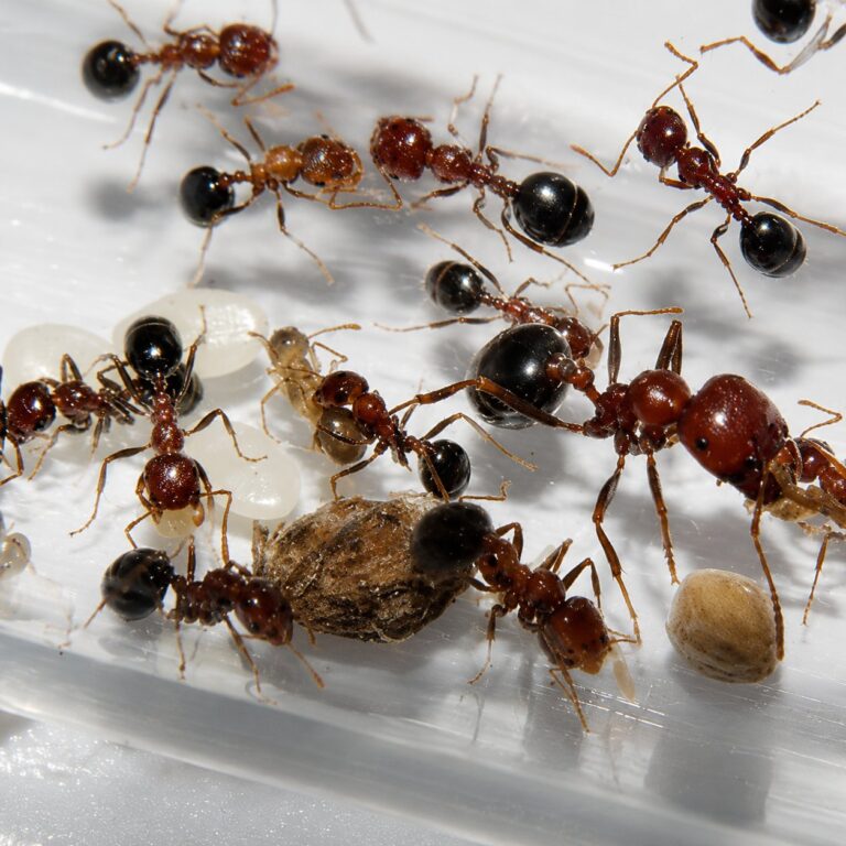 Messor hebraeus major worker — large mandibles for cracking grains harvester ant from Mediterranean and arid Eurasia, live colony at ANTonTOP