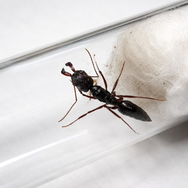 Odontomachus monticola reina con cría — colonia fundadora de hormiga trampa-mandíbula de montaña de montañas de Asia, hormigas vivas en venta