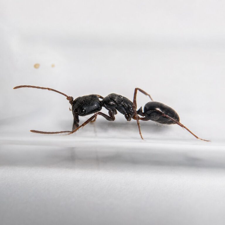 Odontomachus troglodytes worker — elongated trap-jaw mandibles held wide open trap-jaw ant native to the pantropics, live colony at ANTonTOP