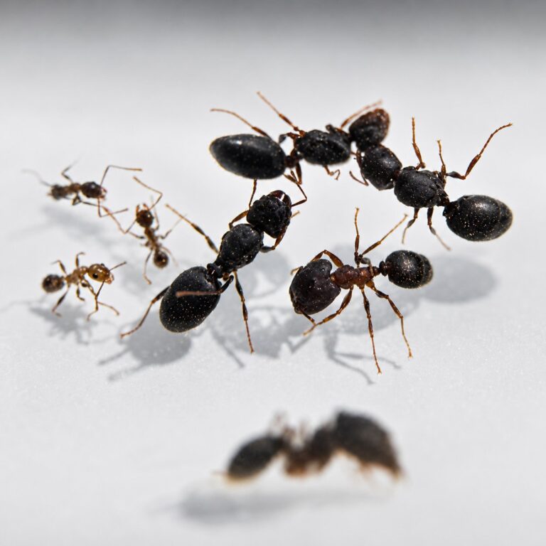 Pheidole aglae duża robotnica — nieproporcjonalnie duże głowy żołnierzy mrówka wielkogłowa pantropikalna, żywa kolonia w ANTonTOP