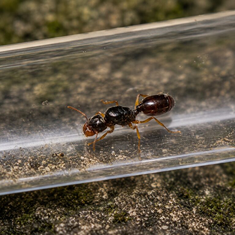 Pheidole barbata duża robotnica — nieproporcjonalnie duże głowy żołnierzy mrówka wielkogłowa pantropikalna, żywa kolonia w ANTonTOP