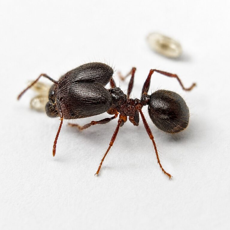 Pheidole dugasi reina con cría — colonia fundadora de hormiga cabezona pantropical, hormigas vivas en venta