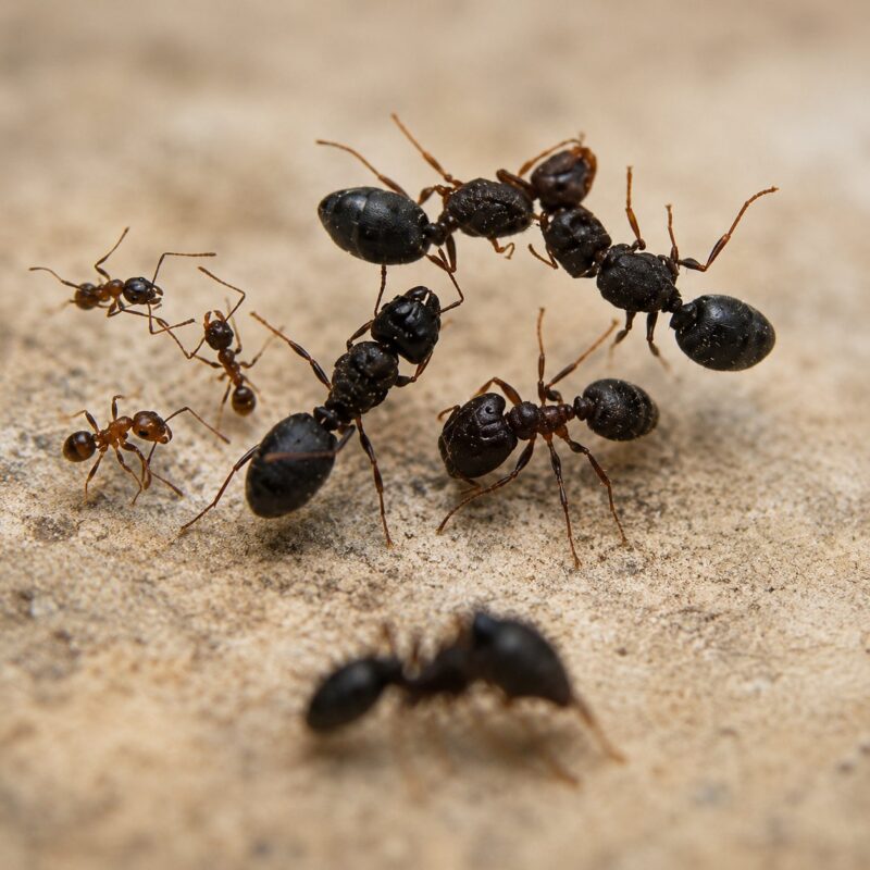 Pheidole protea duża robotnica — nieproporcjonalnie duże głowy żołnierzy mrówka wielkogłowa pantropikalna, żywa kolonia w ANTonTOP