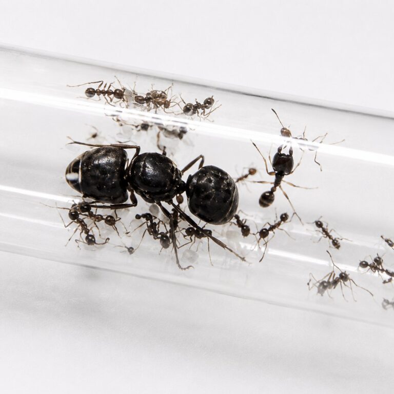 Pheidole sinica duża robotnica — nieproporcjonalnie duże głowy żołnierzy mrówka wielkogłowa pantropikalna, żywa kolonia w ANTonTOP