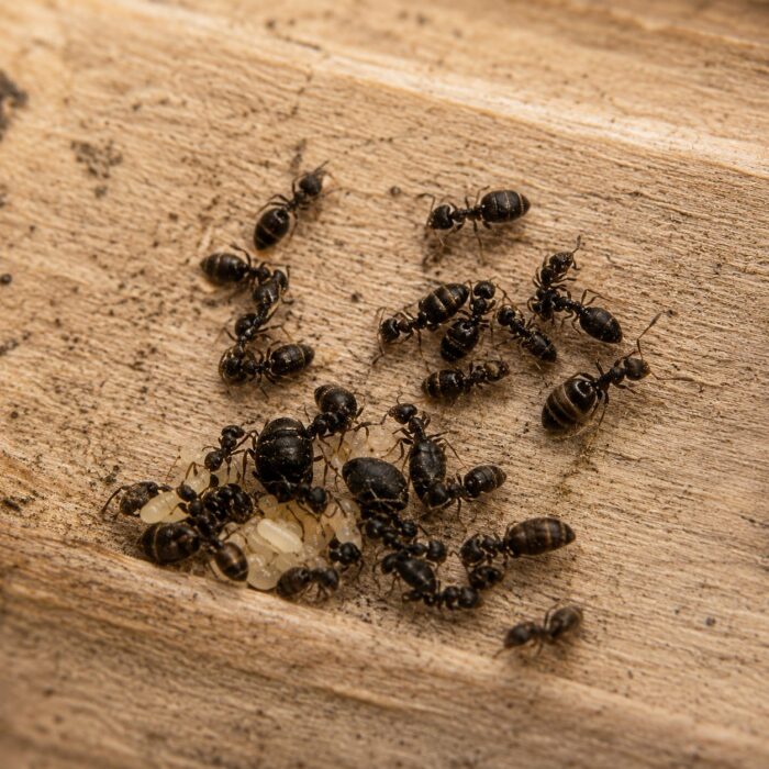 Plagiolepis pygmaea robotnica — poniżej 2 mm, przezroczyste żółte żółta mrówka karłowata z basenu Morza Śródziemnego, żywa kolonia w ANTonTOP