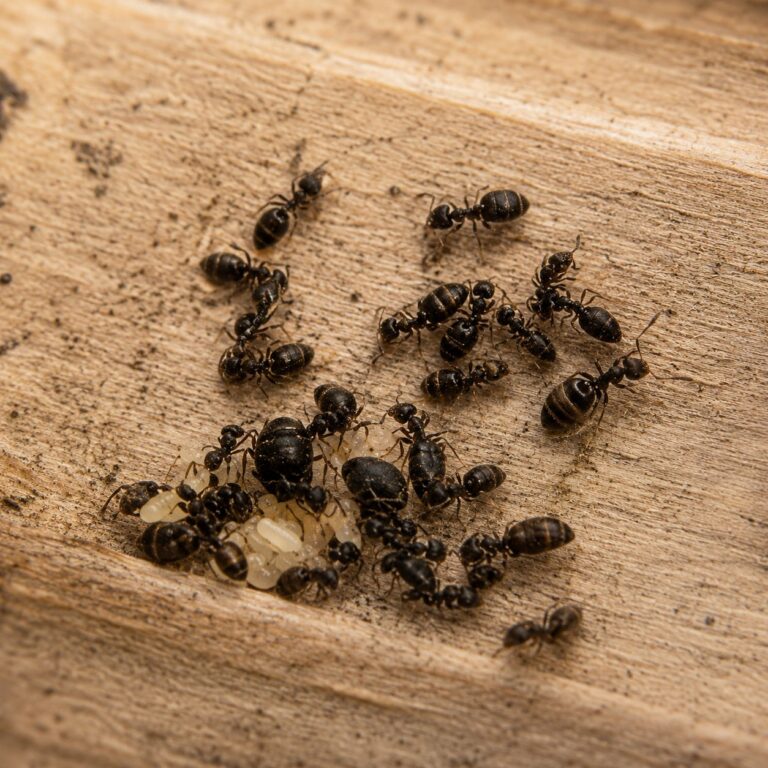 Plagiolepis pygmaea worker — under 2 mm, translucent yellow yellow midget ant from the Mediterranean, live colony at ANTonTOP