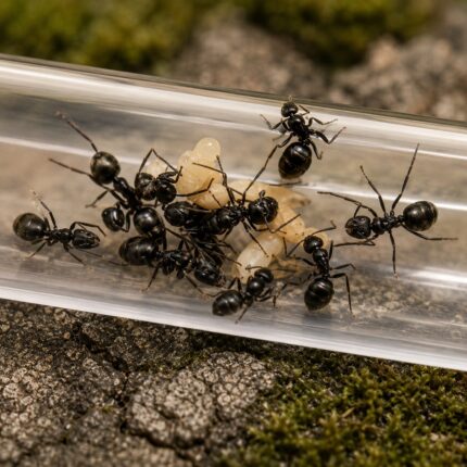 Polyrhachis halidayi robotnica — błyszczące czarne lub złote ciało z kolcami tułowiowymi mrówka kolczasta z tropików Starego Świata, żywa kolonia w ANTonTOP
