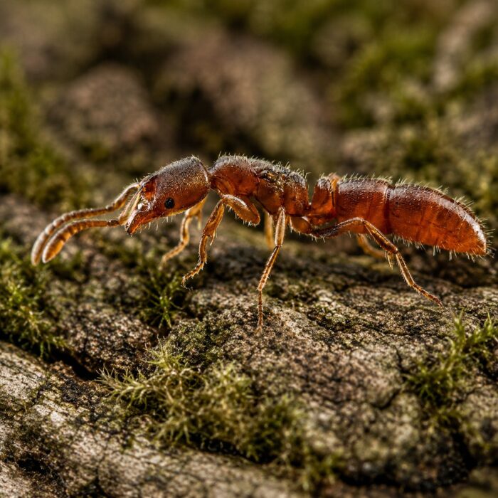Ponera coarctata worker — under 4 mm, mattblack soil ponerine found around the world, live colony at ANTonTOP