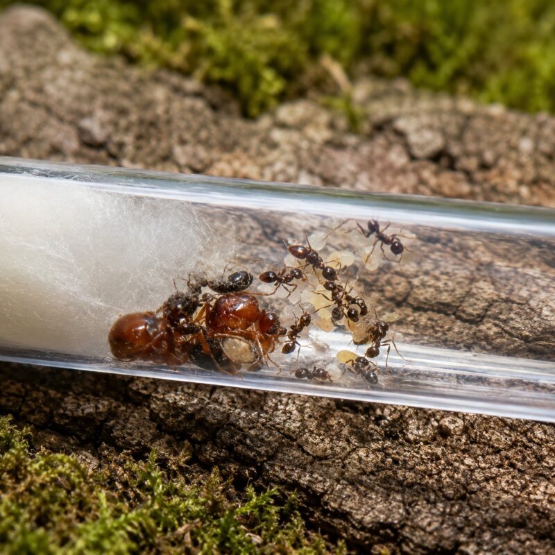Solenopsis stricta duża robotnica — rdzawo-brązowe ciało z silnym żądłem mrówka ognista pochodzenia amerykańskiego, obecnie globalna, żywa kolonia w ANTonTOP