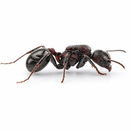 Veromessor andrei major worker — compact reddish-brown body harvester ant from the North American deserts, live colony at ANTonTOP