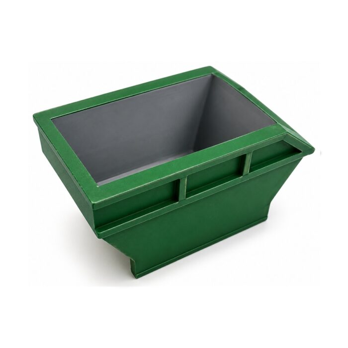 Green ant waste bin with sloped front — collects food remains and dead ants in one spot — ANTonTOP