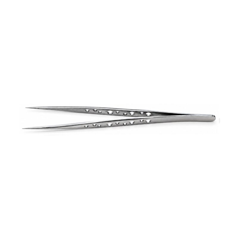 Anti-static straight-tip stainless tweezers for ant brood and food handling — ESD-safe construction — ANTonTOP