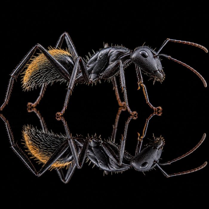 Camponotus fulvopilosus duża robotnica — czarna ze złocistym owłosieniem na gasterze mrówka stolarka balbyter z południowej Afryki, żywa kolonia w ANTonTOP