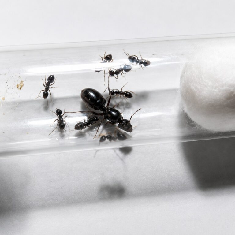 Camponotus piceus duża robotnica — matowa czarna mała czarna europejska mrówka stolarka z Europy, żywa kolonia w ANTonTOP