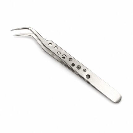 Anti-static angled-tip tweezers for tight formicarium corridors and corners — same ESD safety as the straight version — ANTonTOP