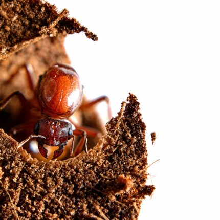 Carebara castanea colony view — marauder ant starter colony ready to ship from ANTonTOP