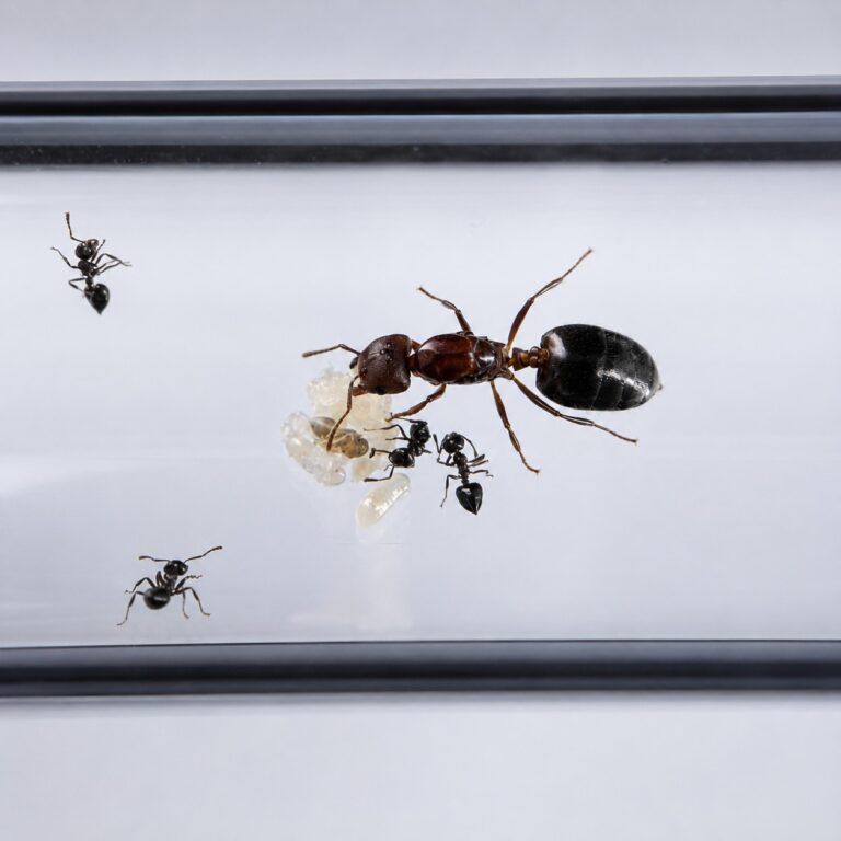 Crematogaster rogenhoferi queen with brood — founding colony of acrobat ant, live ants for sale