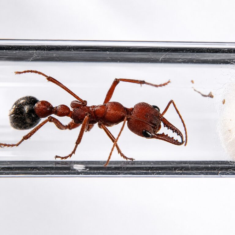 Myrmecia comata queen with brood — founding colony of bulldog ant from Australia, live ants for sale